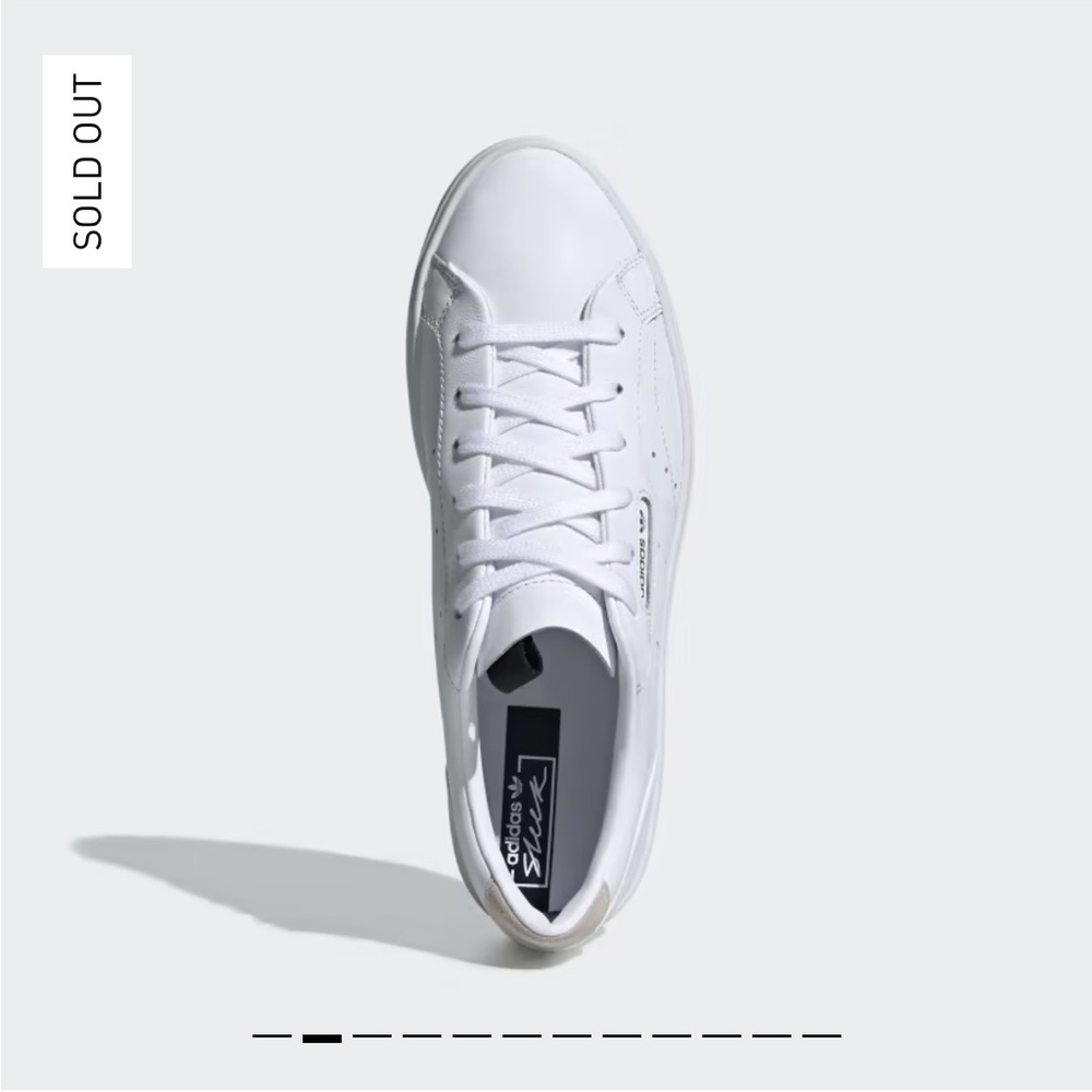Adidas Sleek White Leather Sneakers with Gold Accent - Picture 10 of 10